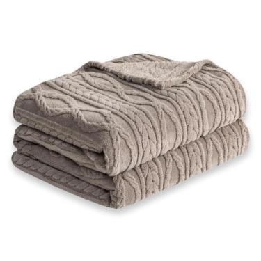 Imagem de Manta COOVA Taupe Sherpa Warm Throw 127x152 cm