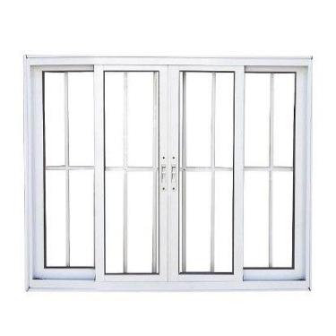 Imagem de Janela 4 Folhas Vidro com grade Alumínio Branco ou Preto Linha 25 Supr