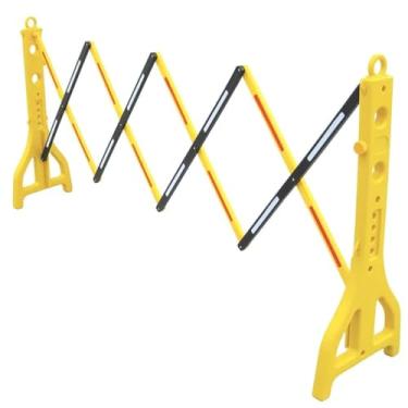 Imagem de Barreira Pantografica Retratil Sanfonada Obra Grade Sinalizaçao Estrada Rodovia Manutençao Aviso Segurança Transito