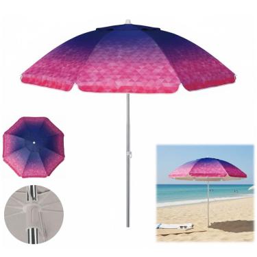 Imagem de Guarda Sol 2m Alumínio Sombreiro Aruba Azul Marinho/Rosa - 1309 Tobee