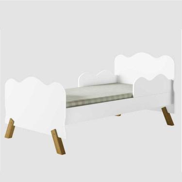 Imagem de Cama Infantil Nuvem Branca Com Proteção Lateral E Colchão