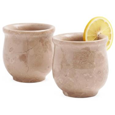 Imagem de Radicaln Copos de dose de mármore Verona de 5 cm feitos à mão copos de uísque para bebidas, vodka e tequila, conjunto de 2 copos de presente para bar e cozinha