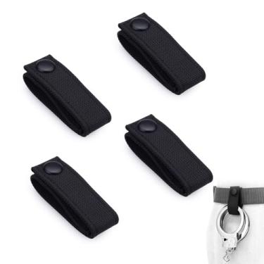 Imagem de Sekonow 4 peças de alça de nylon para algemas com fecho de pressão única, suporte de algema com clipe de liberação rápida para cinto de serviço de 5,7 cm, xerife de polícia