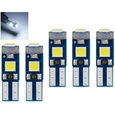 Imagem de Kit 5 Lâmpada Led T5 Pinguinho Esmagadinha Branco 5W 12V