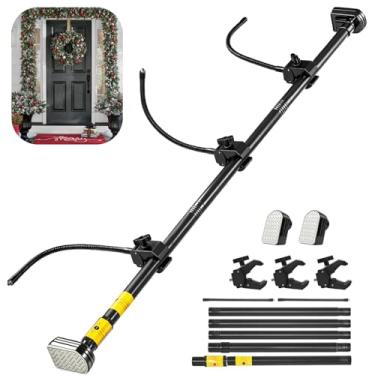Imagem de Cabides de guirlanda para porta da frente | Ajustável de 81 a 203 cm | Resistente | Sem parafusos, perfuração ou cola | Perfeito para guirlandas de Natal e Halloween, luzes e decorações | Instalação