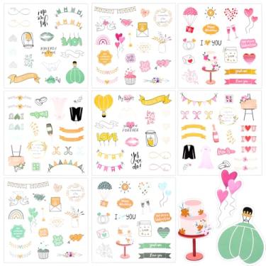 Imagem de Ymapinc 8 folhas de adesivos de casamento para scrapbooking - Cartas para a noiva, adesivos de noiva para envelopes, álbum de fotos e agenda, planejador de casamento de amor casado diário de viagem