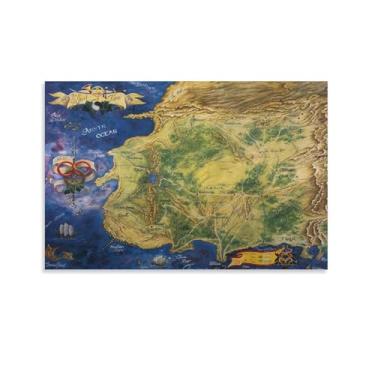 Imagem de Roda do Tempo Fantasia Mapa Mundial Exploração Imersiva do Reino Misterioso Animais Palavras Motivacionais Casa Parede De