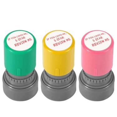 Imagem de Pacote com 3 "If You Liked Me", carimbo 5 Star Review Me, Servidor para Cheques Papelaria Self Ink Stamp para serviço de trabalho