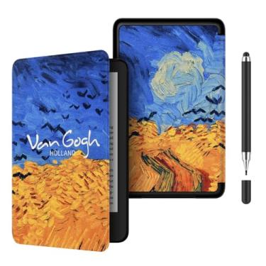 Imagem de Akacy Capa com padrão pintado para Kindle de 10ª geração de 6 polegadas (modelos J9G29R 2019). Capa traseira de borracha TPU de silicone flexível e fina, fina, com cantos reforçados (6)