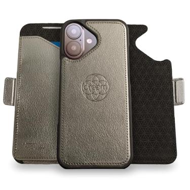 Imagem de Dreem for iPhone 17 Case Wallet, Revolutionary Phone Stand, Vegan Leather, MagSafe-Fit, Magnetic Detachable Flip Cover, RFID Blocking Card Holder, Gift-Box [Fibonacci:Metal]
