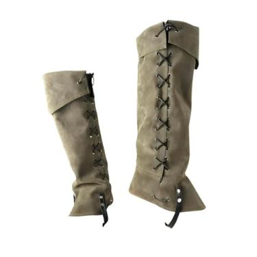 Imagem de IEUDNS para botas de pirata, polainas medievais para festas temáticas e convenções de anime, Verde