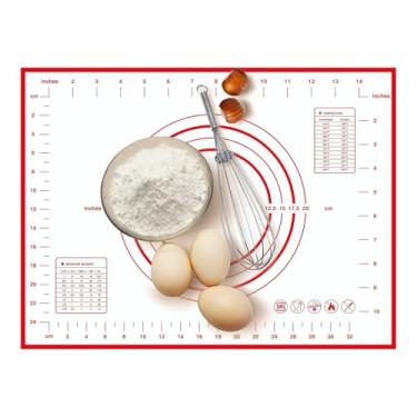 Imagem de Tapete de pastelaria – 39 x 29 cm antiaderente para massa de torta | Folha de massa de pastelaria de silicone, para biscoitos, pão, cozinha, forno, pizza, cozinha, balcão de cozinha, cozinha, cozinha