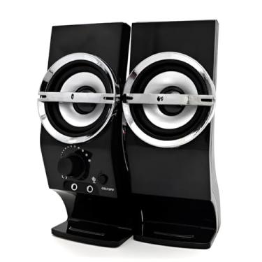 Imagem de Caixa de Som USB Estéreo para PC, 6W, Plástico Preto, 19.5x7.7x8.5cm, Som Nítido e Potente para Trabalho e Entretenimento