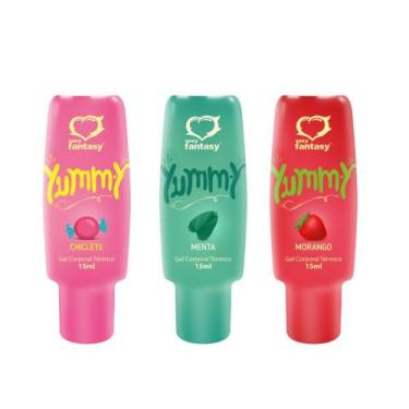 Imagem de Kit Com 3 Gel De Massagem Óleo Lubrificante Beijável Hot Ice - yummy -