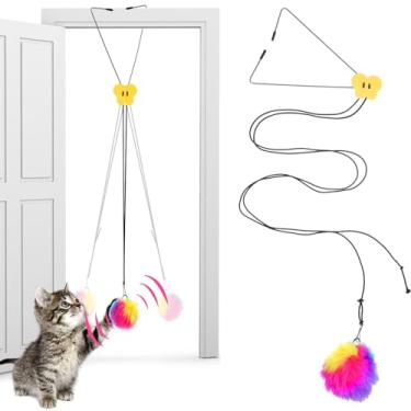 Imagem de Eldraqth Brinquedos interativos para gatos para pendurar na porta de gatos para gatos para gatos, brinquedo para gatinhos, exercício, brinquedo para brincar sozinho, fazer diversão