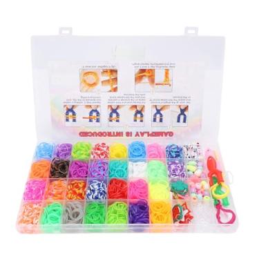 Imagem de Luocute Kit de Fabricação de Pulseiras de Elásticos 1600, 30 Cores Com Molduras Em Forma de Y, Ganchos de crochê, Clipes S e Contas, para Artesanato Infantil Faça você Mesmo (36 Caixa de Grade)