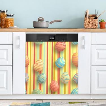 Imagem de ATTX Capa magnética de ovos de páscoa, 58,4 cm C x 66 cm A decoração da capa frontal da máquina de lavar louça, decalques de armário doméstico eletrodomésticos adesivos #52