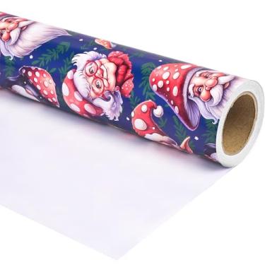 Imagem de Dtiafu Rolo de papel de embrulho de cogumelo, aquarela, animais da floresta, gnomo com chapéus de cogumelo, design engraçado, folhas de embrulho de presente de Natal para celebração de festa de Natal