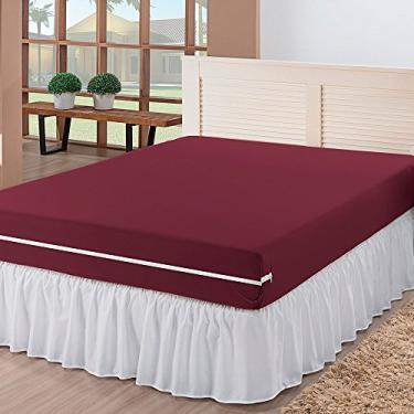 Imagem de Capa de Colchão Casal Padrão Malha Decorale 01 Peça Vinho