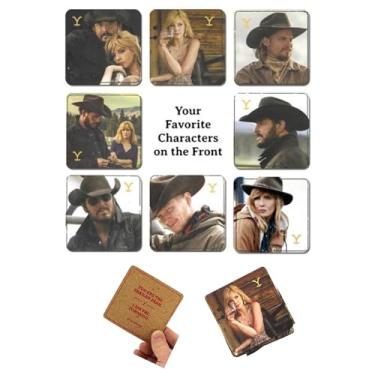 Imagem de Porta-copos de cortiça com personagens e citação Yellowstone - 8,9 cm (8 unidades) - Cortiça absorvente, gráficos e provérbios ocidentais - Perfeito para assistir festas, portas traseiras e carrinhos