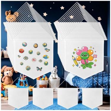Imagem de TTXXLL 30 banners de tela em branco 27,5 x 30 cm, 340 g arte de pendurar na parede em tela para decoração de quarto de crianças faça você mesmo, faixas de exibição de parede de alfinetes esmaltados
