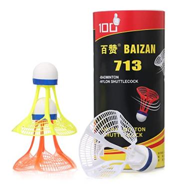 Imagem de 3 unidades de Bola Badminton Nylon Plástica À Prova Vento para Esportes Indoors Bolas