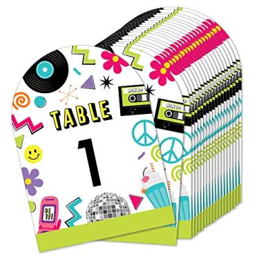 Imagem de Big Dot of Happiness Através das décadas – Cartões dos anos 50, 60, 70, 80 e 90, festa dupla face 12,7 x 17,78 cm – Números de mesa – 1-20