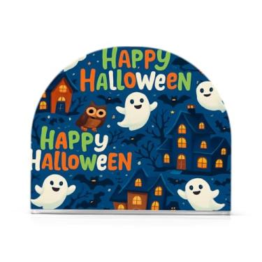 Imagem de Wassud Boo-boos Halloween Houses Porta-guardanapos de acrílico, dispensador de guardanapos de papel moderno em forma de U para mesa, cozinha, sala de jantar, bancada 1 peça (comporta 50-60 guardanapos