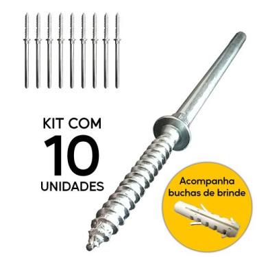 Imagem de Parafuso Pino Suporte Invisível Prateleira 10 Peças 110mm - Mastertel