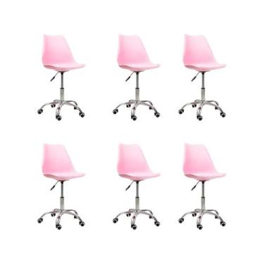 Imagem de Cadeira Office Base Cromada com Rodízio Giratória Saarinen - Oficial W