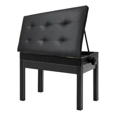 Imagem de Banco Banqueta Piano Teclado Orgão Com Regulagem - KONIG, Preto