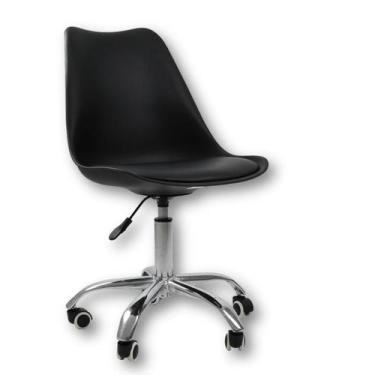 Imagem de Cadeira Office Base Cromada com Rodízio Giratória Saarinen - Oficial W