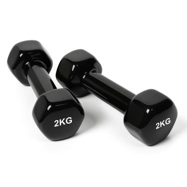 Imagem de Par de Halteres Emborrachado Exercício Em Casa Peso 2kg