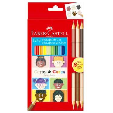 Imagem de Lápis De Cor Ecolápis 12 + 3 Caras E Cores Faber Castell