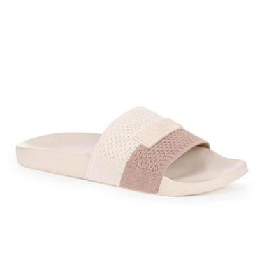 Imagem de Chinelo Brizza Arezzo Slide Knit Bicolor Off White e Marrom - Feminino-Feminino