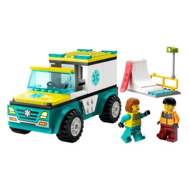 Imagem de Lego City - Ambulância de Emergência e Snowboarder - 79 Peças - Lego