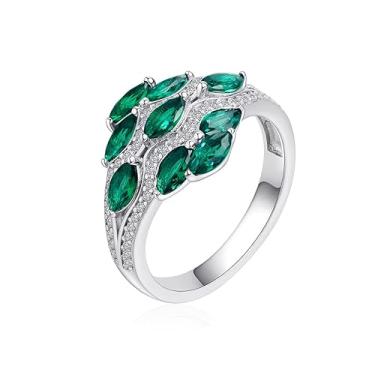 Imagem de Designed by Ellen Anel de diamante esmeralda em ouro 14K. Pedra preciosa natural, Metal, Rubi