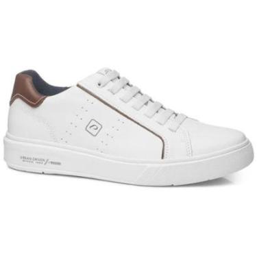 Imagem de Tênis Casual Masculino Couro Branco Marrom Pegada 111901-01-Masculino