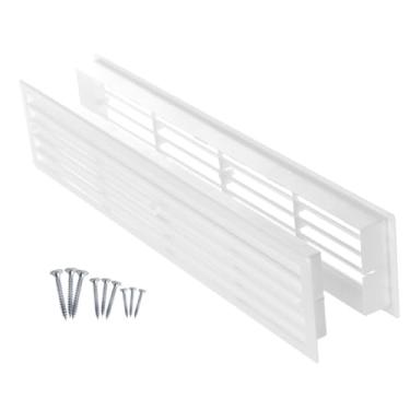 Imagem de ABOUT VENT Tampa de ventilação de porta de 45 x 10 cm com parafusos - Capas de ventilação de porta interiores brancas - Grade de ventilação de plástico de dois lados - Aberturas de porta para portas