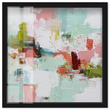 Imagem de Happy Jumble I Shadowbox Print Living Room Wall Art por Art Remedy, moldura preta, 43 x 43 cm