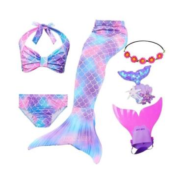 Imagem de Fantasia De Sereia Para Meninas, Traje De Cosplay, Maiô De Fantasia Co