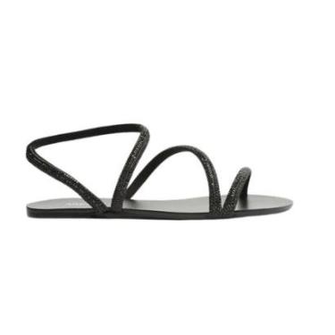 Imagem de Sandália Rasteira Strass Tira Curva Lançamento Arezzo-Feminino