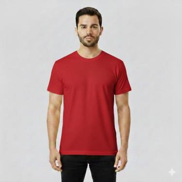 Imagem de Camiseta Básica Lisa 100 Algodão - Ferracioli, Vermelho, G, Gramatura 