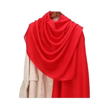 Imagem de Cachecol Pashmina Feminino de Inverno - Quente, com Borla e Listras, Q