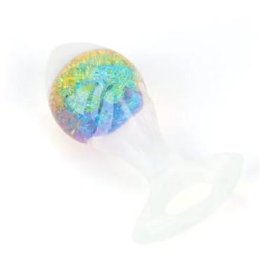 Imagem de Plug Anal Seta Pequeno Em Silicone Com Esfera De Vidro Interno Acessório Íntimo Brinquedo Sexual PL147P (COLORIDO)