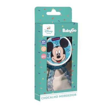 Imagem de BabyGo - Chocalho Mordedor Macio Flexível Mickey Disney - Estimula Audição e Coordenação Motora, Material Livre de BPA, Design Divertido e Seguro para Bebês