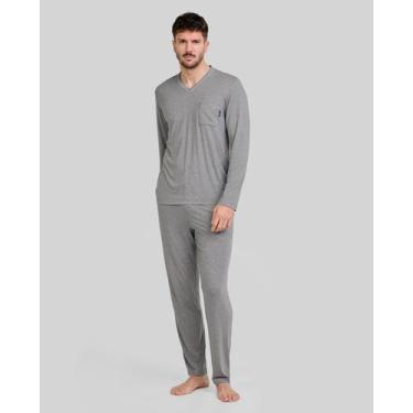 Imagem de Pijama Modal Decote V - Lohe, Cinza, G
