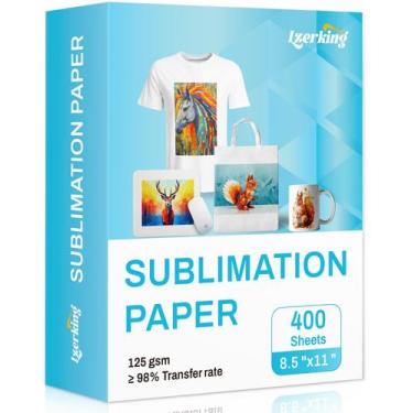 Imagem de Papel de sublimação térmica Lzerking 8,5x11" 125gsm 400 folhas