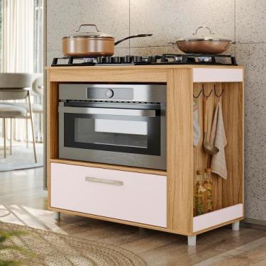 Imagem de Balcão Coz Cooktop 4 e 5 Bocas c/ Forno Moderno com Gaveta - Nicioli, 