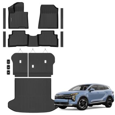 Imagem de Tapetes de chão para 2023-2026 Kia Sportage Hybrid Upgrade Tapete de porta-malas com tapete de encosto para todos os climas TPE forros de piso apto para Sportage 2026 antiderrapante conjunto completo